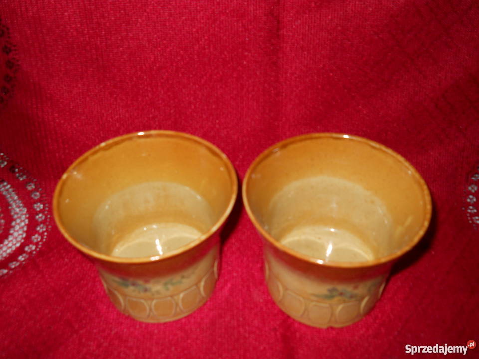 KUBKI ceramika Tułowice pamiątka z PRLu 2 świętokrzyskie Kielce