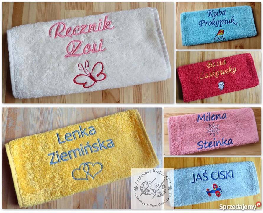 Ręcznik z IMIENIEM DZIECKA haftem PREZENT zająca kujawsko-pomorskie Toruń