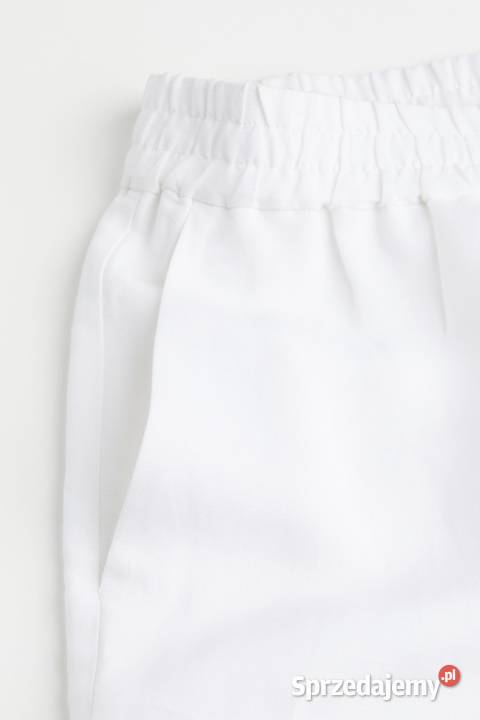 Spodnie białe XL plus size HM len lniane wiskoza Szczecin