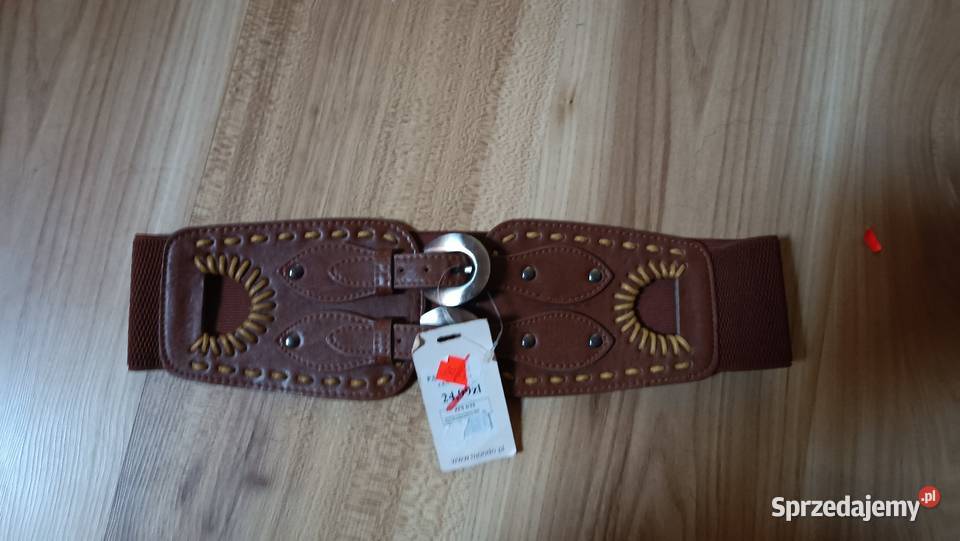 Szeroki brązowy pasek vintage Skóra Ekologiczna podlaskie Białystok
