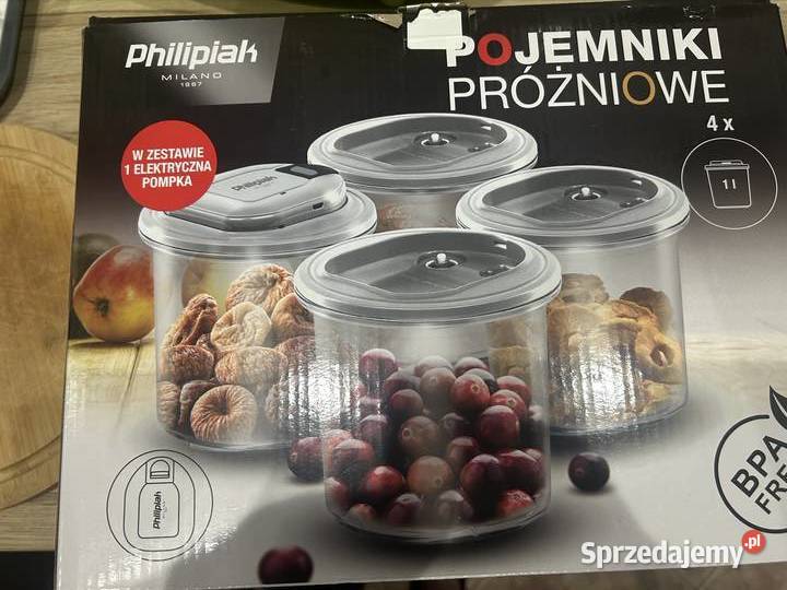 Philipiak pojemniki próżniowe 4x 1L plus pompka Gliwice