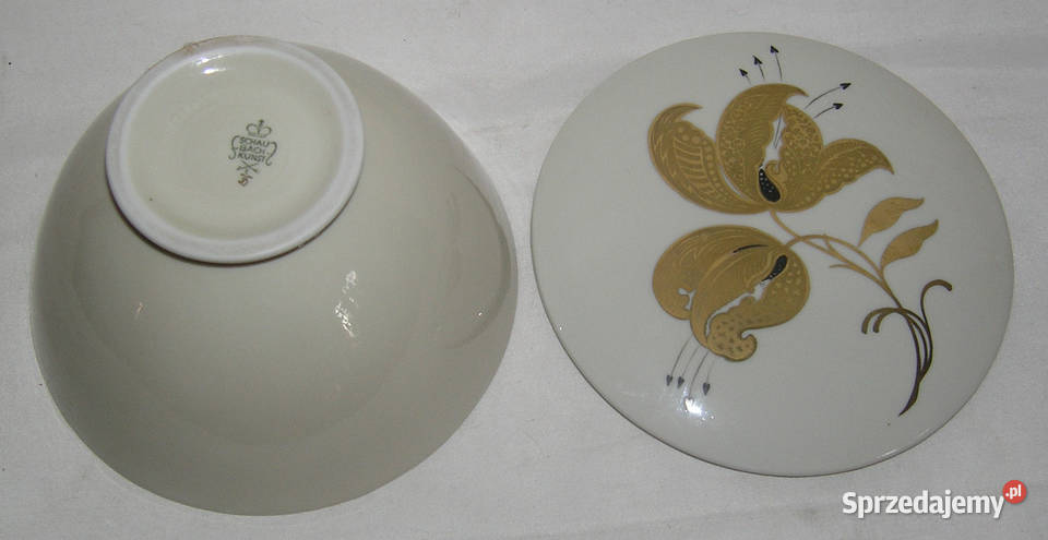 bomboniera vintage złota lilia SchaubachDd Bartków