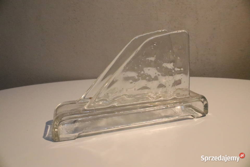 Serwetnik szklany Hortensja PRL