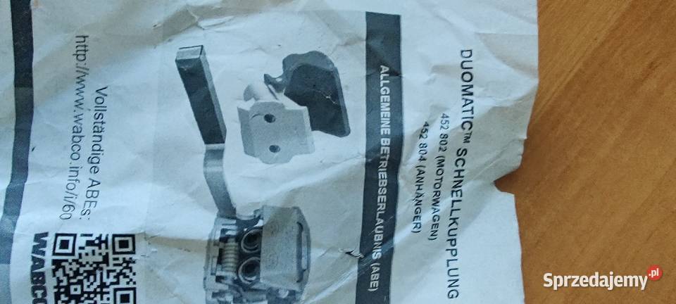 Złącze Przyłącze DUOMATIC oryginalne WABCO Pozostałe Popów