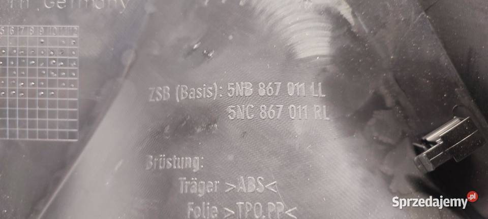 VW TIGUAN II BOCZEK DRZWI LEWY PRZÓD RHD