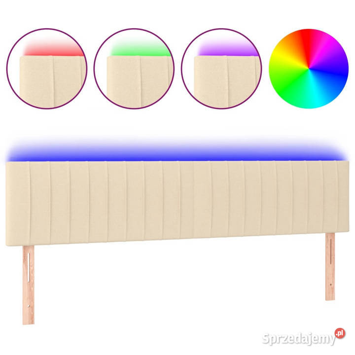 Zagłówek do łóżka z LED kremowy 180x5x7888 mazowieckie
