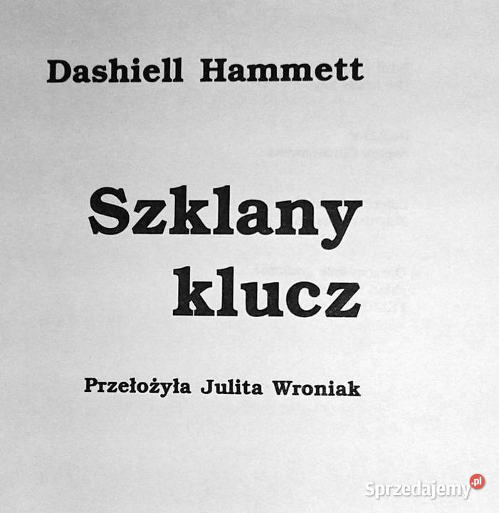 Szklany klucz Dashiell Hammett miękka Chełm