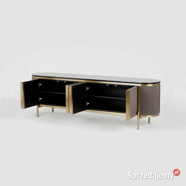 Komoda RTV złota grafitowa Omega Glamour Premium RTV Golkowice