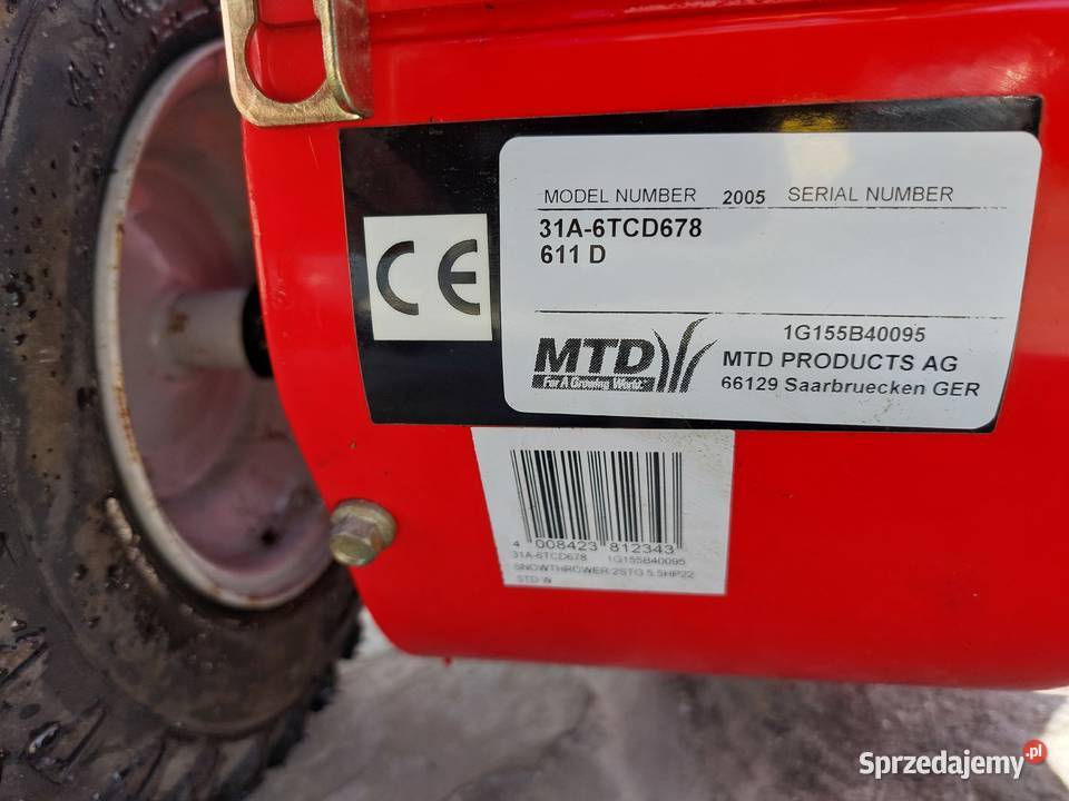 Odśnieżarka MTD 611D Rożnowice
