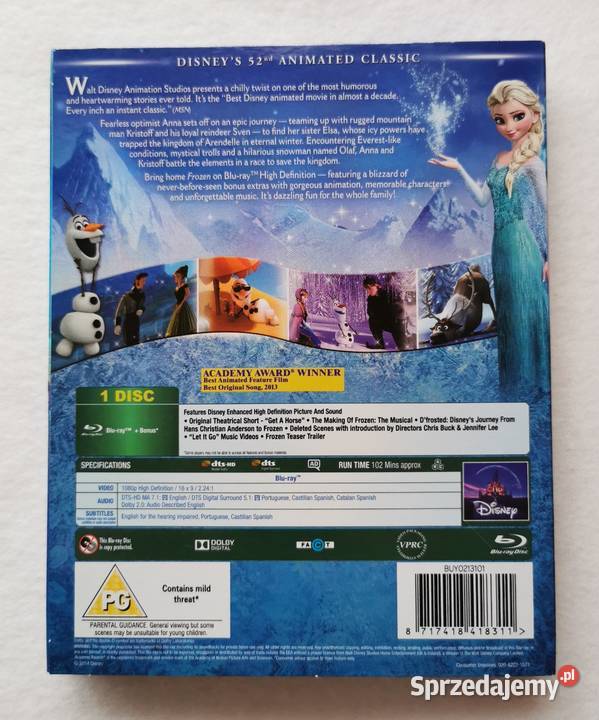 Frozen Kraina Lodu Bluray En 2013 Disney Wytrzyszczki
