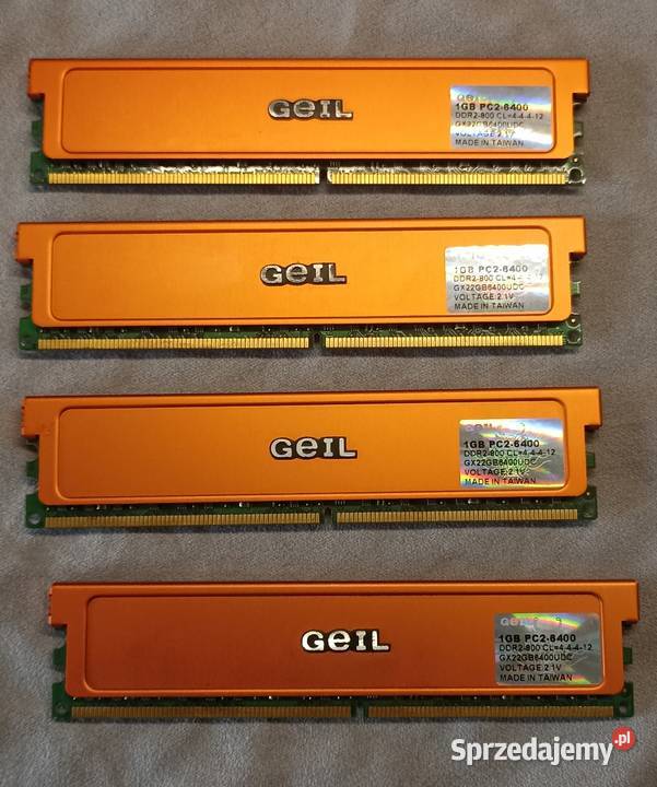 Pamięć RAM 4x 1GB GeIL DDR2 PC26400 800 MHz CL4 dolnośląskie Wrocław