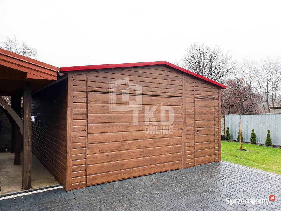 Garaż Blaszany 45x5 Brama drzwi jasny orzech 436zł/m2 Kalwaria Zebrzydowska sprzedam