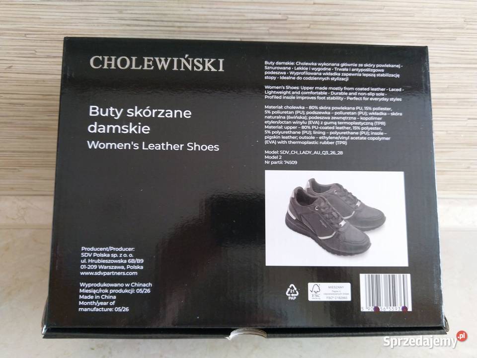 NOWE Damskie buty skórzane sznurowane wiązane Obuwie sportowe Zabrze
