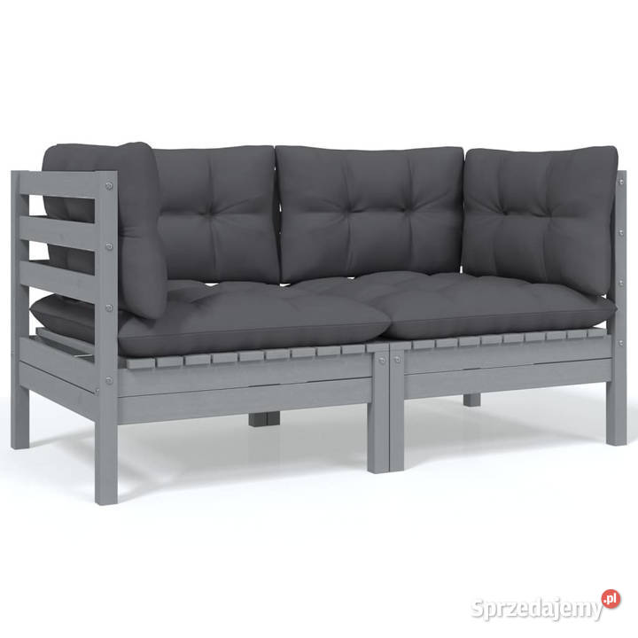 2osobowa sofa ogrodowa z szarymi poduszkami Krzesła ogrodowe mazowieckie Warszawa