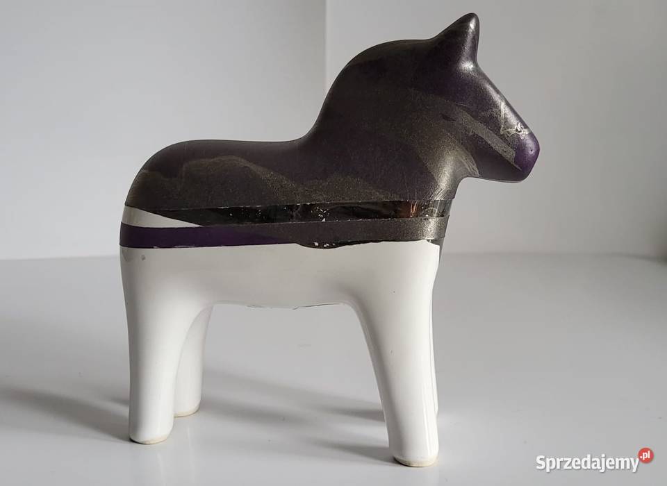 Koń Figurka Konik ceramiczny ręcznie malowany Rękodzieło Sierakowice