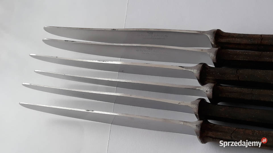 Noże obiadowe BAKELIT Gerlach sztućce PRL Dąbrowa Górnicza