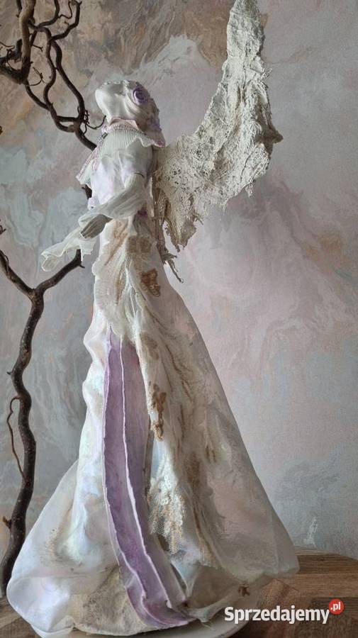 Piękny anioł ecru róż perła