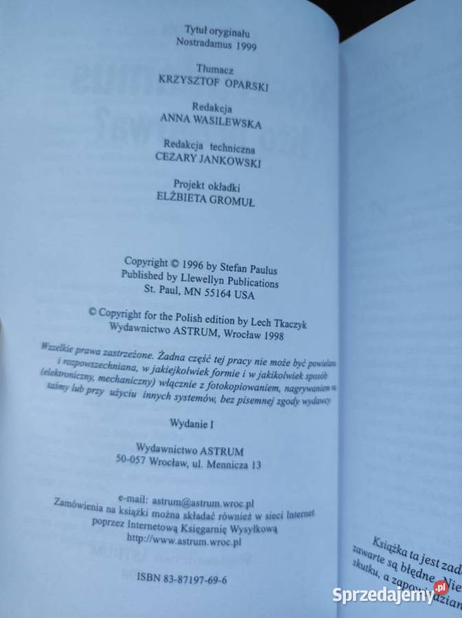 Nostradamus Kto przetrwa Stefan Paulus Kielce sprzedam