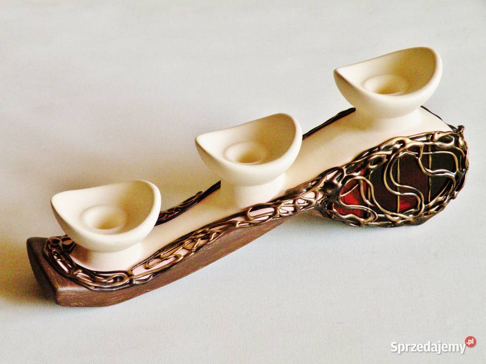 Świecznik ceramiczny wyrób współczesny ręcznie kujawsko-pomorskie Bydgoszcz