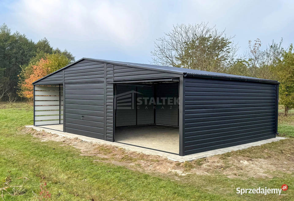 Garaz blaszany 65X5m wiata 35x5m 2X brama Police