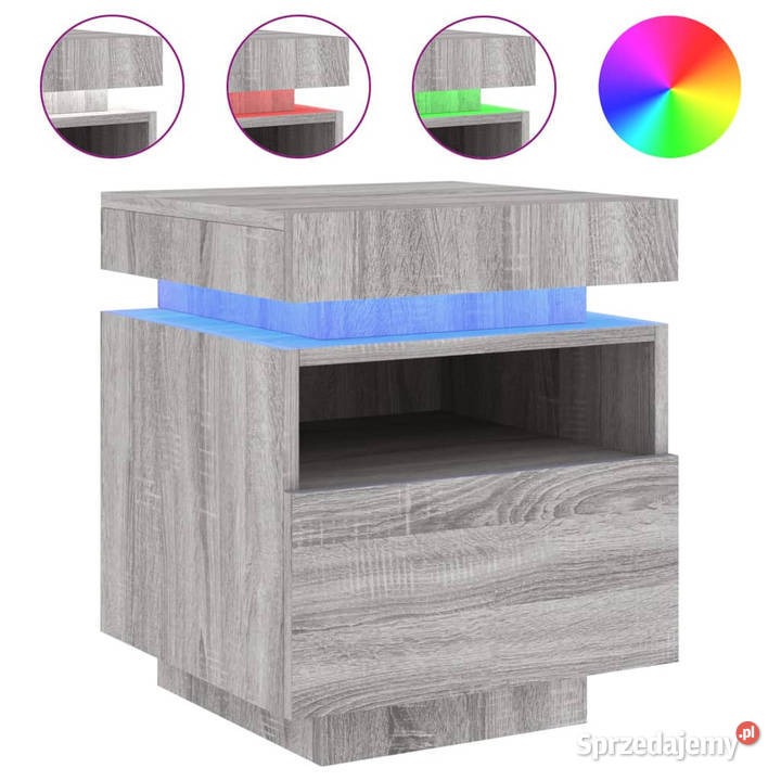 Szafka nocna z LED szary dąb sonoma 40x39x485 mazowieckie Warszawa