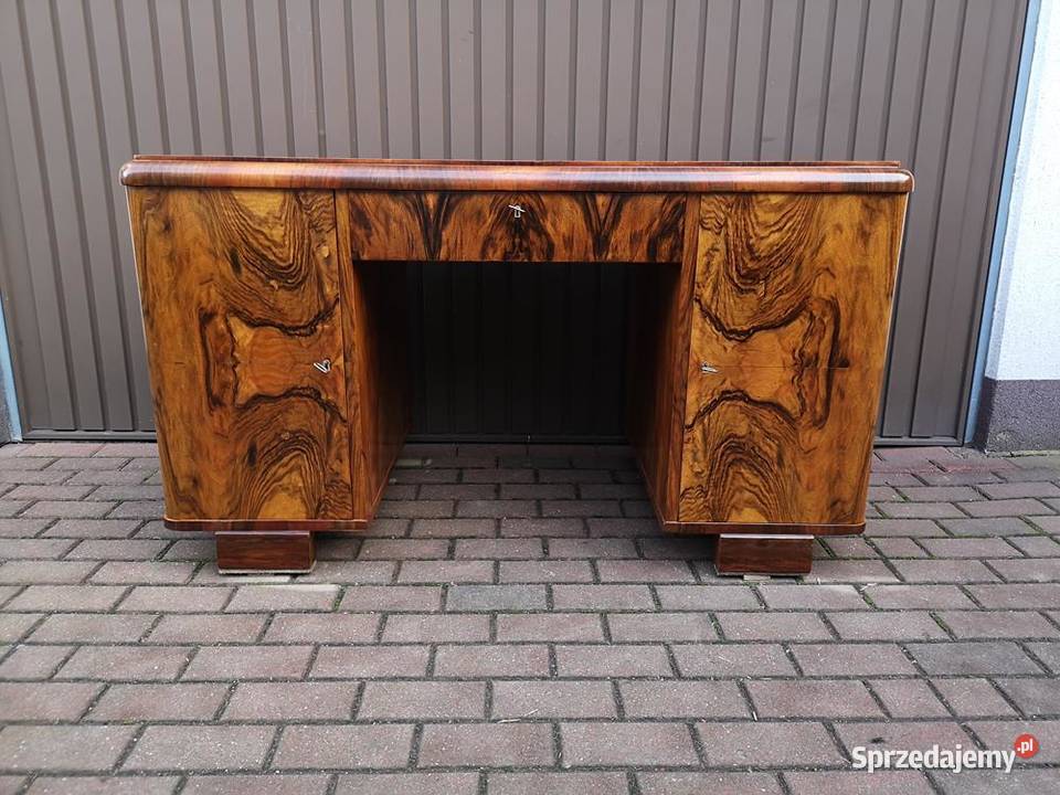 Biurko ARTDECO Orzech Zgrabne Stare Antyk Meble Swarzędz sprzedam
