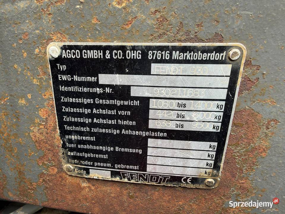 Ciągnik Rolniczy Fendt 930 Vario silnik Man Nowa Ruda