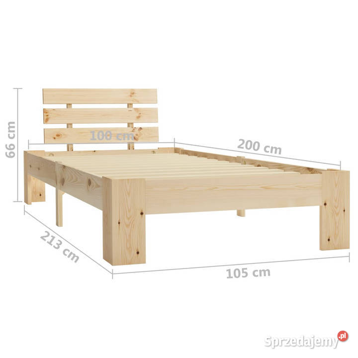 Rama łóżka lite drewno sosnowe 100 x 200 Warszawa