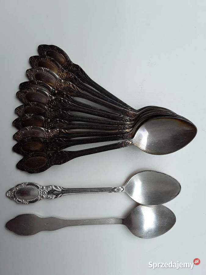 12 łyżeczek platerowanych 14 z końcówki czasów Warszawa