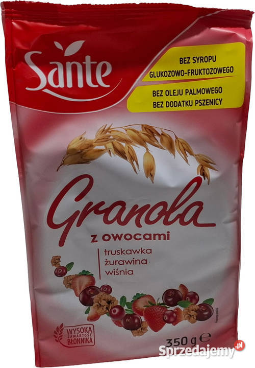 Granola z owocami truskawka żurawina wiśnia 350g śląskie Czeladź