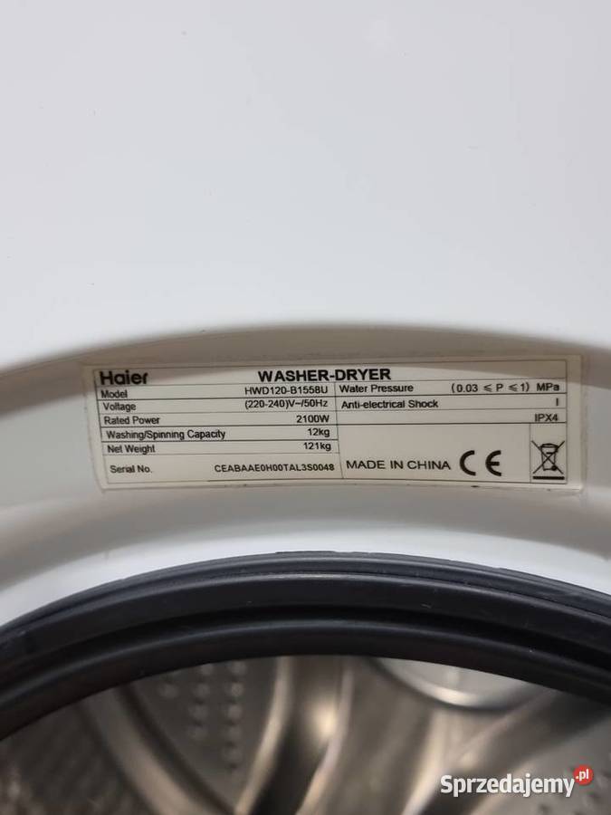 Duża Pralkosuszarka 2w1 Haier HWD120 2 bębny Wrocław sprzedam