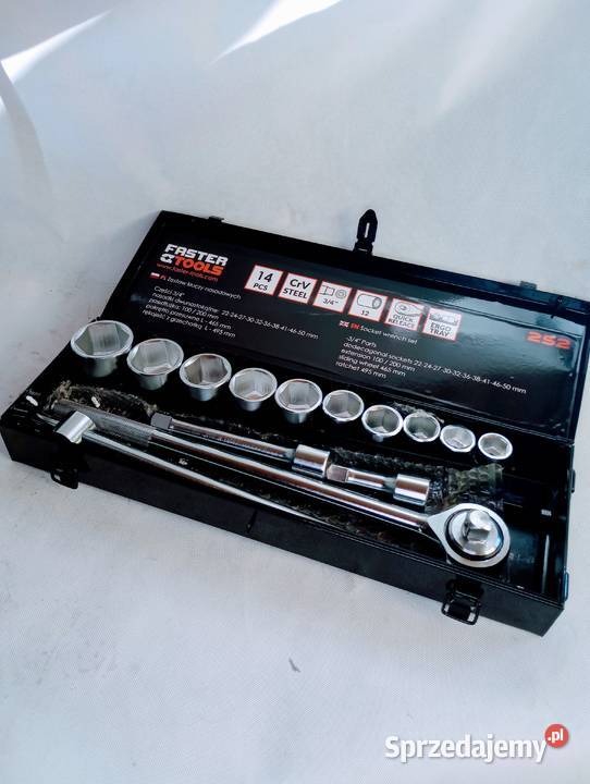 Zestaw kluczy nasadowych 14 cz Faster Tools Józefin sprzedam
