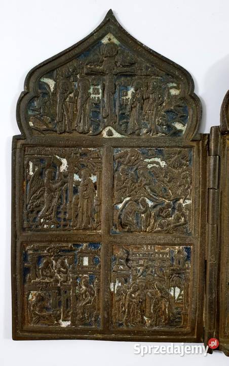 Ikona podróżna Tetraptyk Rosja XIXw 0425 Warszawa sprzedam