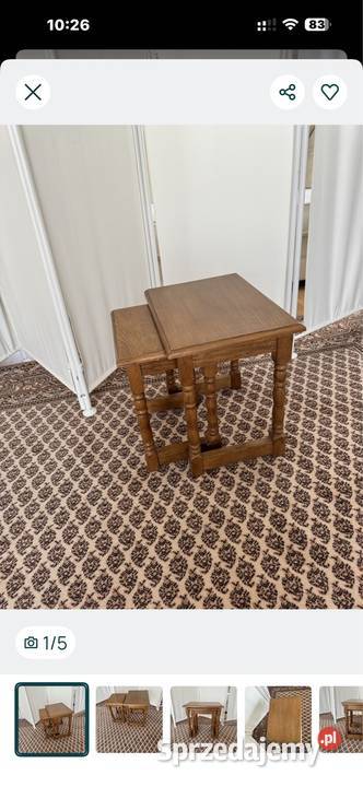 2 stoliki komplet dębowe małe