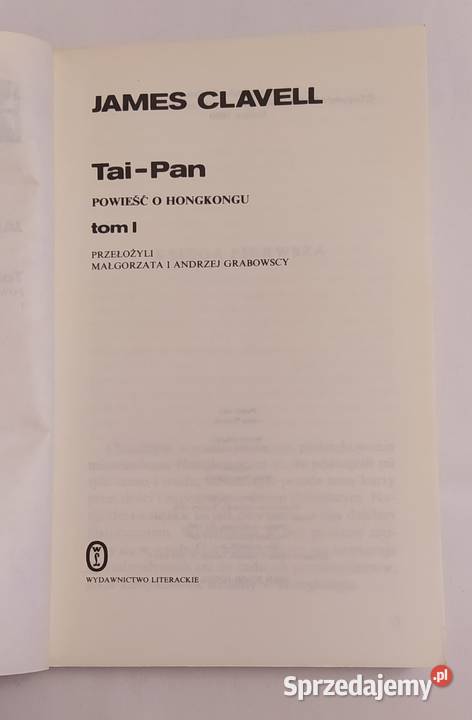 TAIPAN James Clavell TOM 1 i 2 Książki i Podręczniki Hajnówka