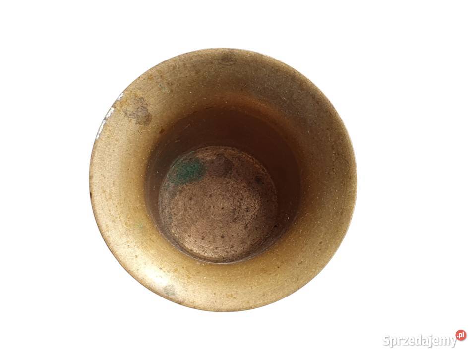 Stary mosiężny przedwojenny moździerz kuchenny Cieszyn