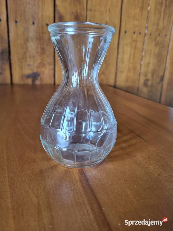Szklany wazonik PRL mazowieckie Warszawa