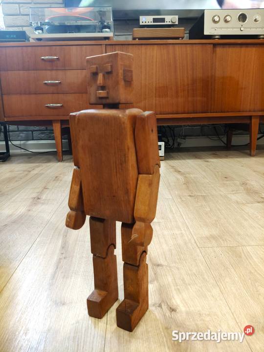 Rzeźba kinetyczna robot 38 MinecraftFolk Art Kalisz