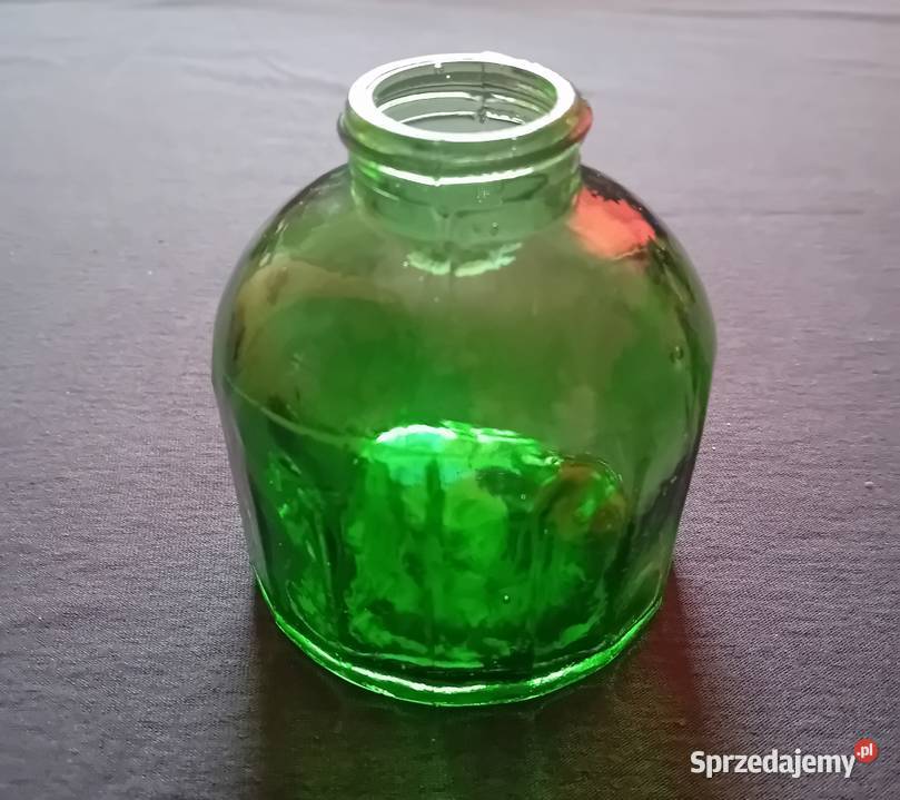 Zabytkowy kałamarz flakon na atrament zielone Koźminek