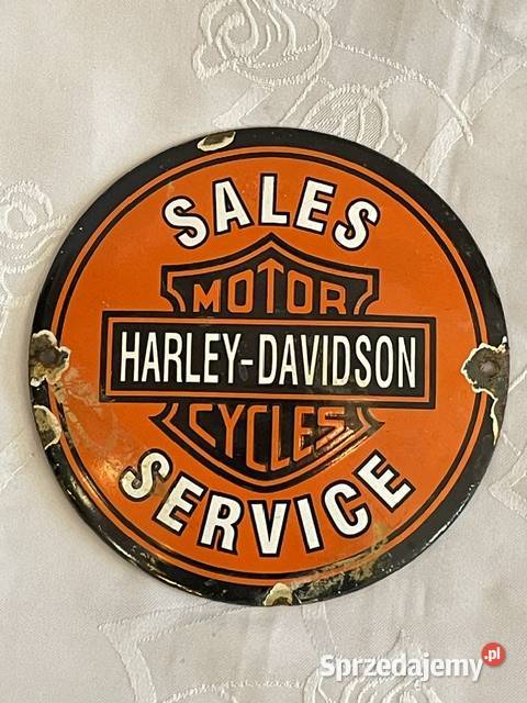 Emaliowany szyld HarleyDavidson Sales Service Kraków