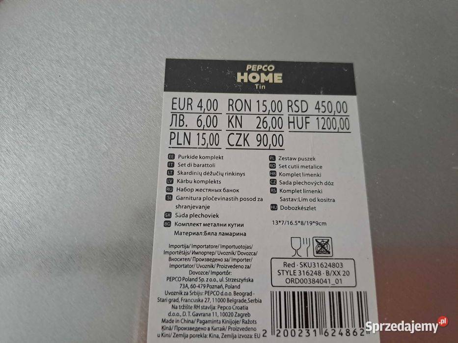 Zestaw Komplet puszek 3x Puszka z nadrukiem mazowieckie