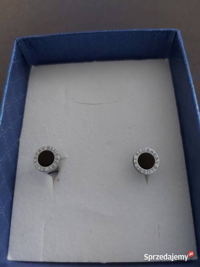 Kolczyki wkrętki stal szlachetna czarne oczko Olkusz