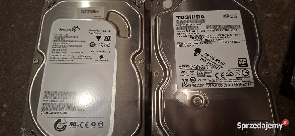 Dyski HDD 1 TB i 500Gb 24 sztuki komplet Zielona Góra