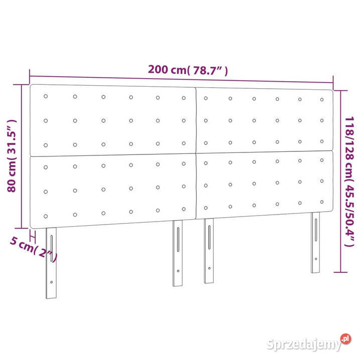 Zagłówek do łóżka z LED różowy 200x5x118128 Warszawa