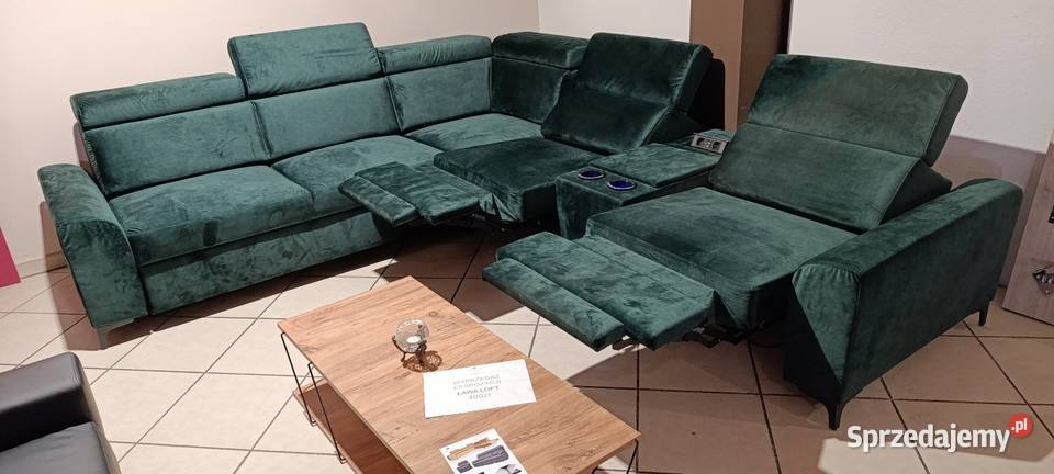 Narożnik elektryczne relaksy barek Nowy 310cm opolskie Dobrodzień
