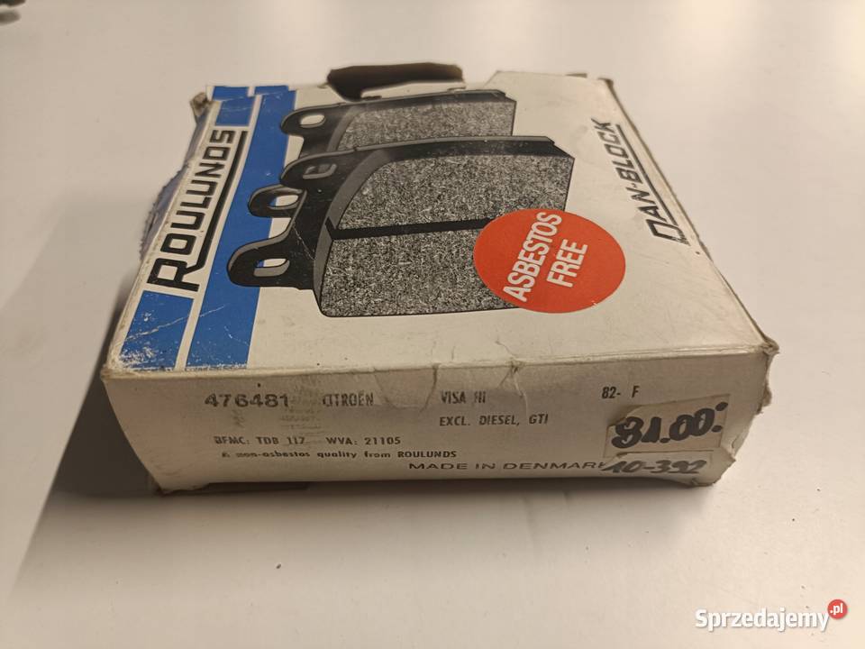 KLOCKI HAMULCOWE Citroen Visa III PRZEDNIE przód Rudka