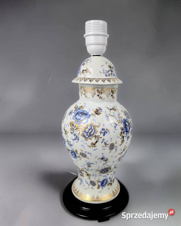 Porcelanowa lampa stołowa typ Ginger jar Limoges mazowieckie Bronisze