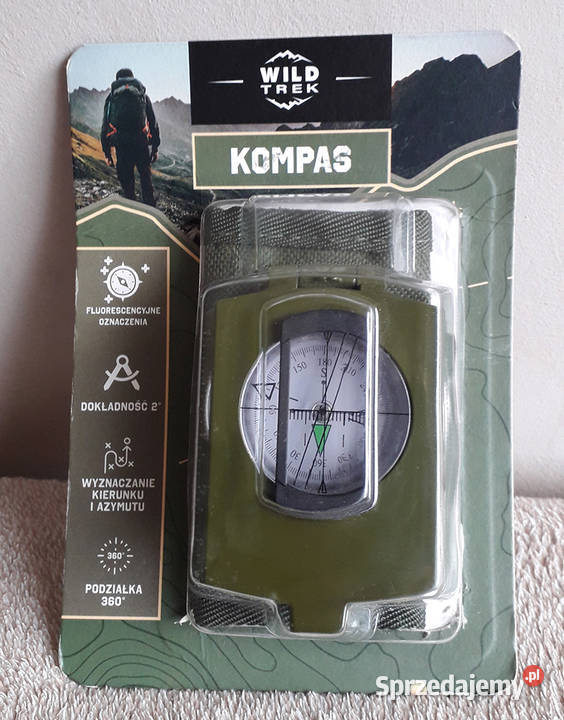 Solidny nowy metalowy kompas Wild Trek