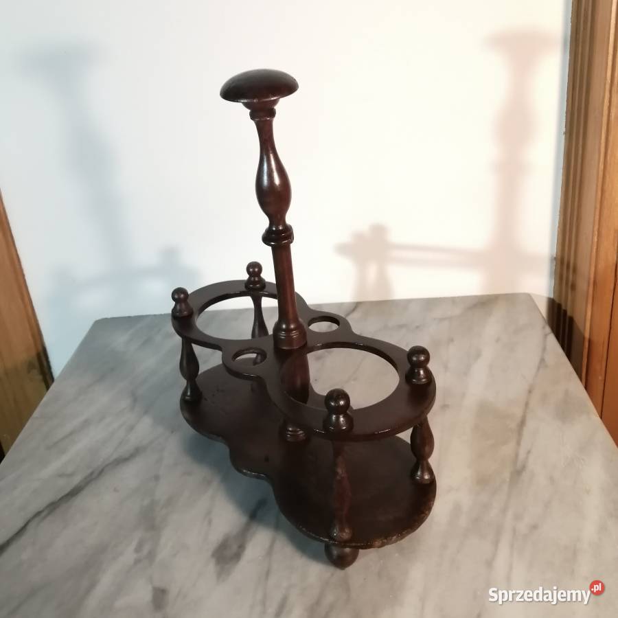 Antyczny drewniany koszyczek stołowy na oliwę i małopolskie