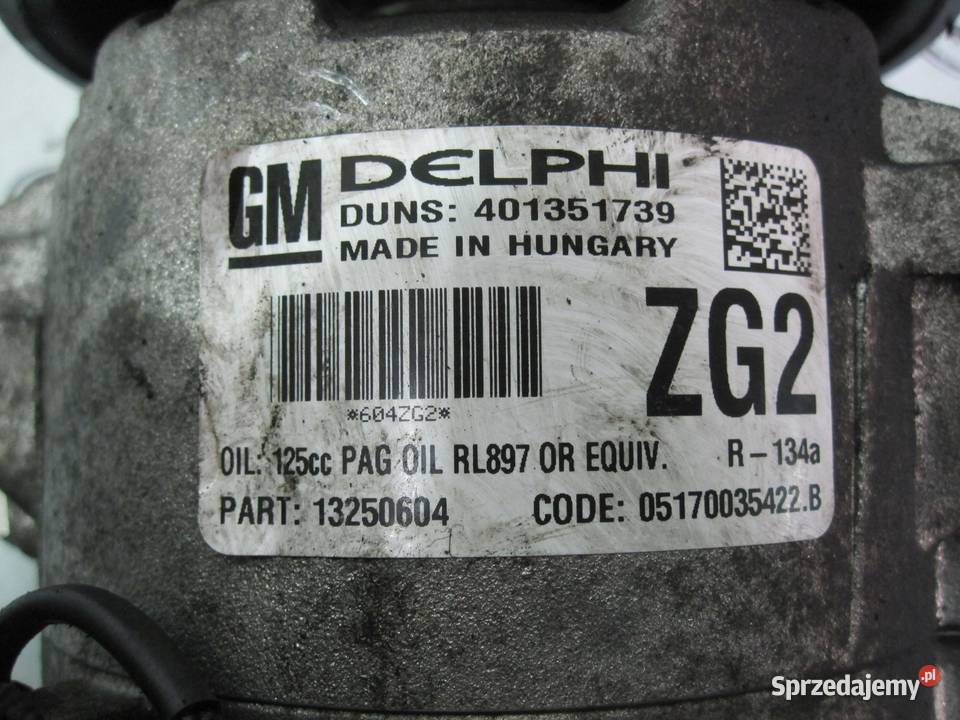 OPEL ASTRA 16 16V A16XER 115 12r sprężarka osobowe